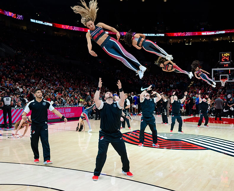 blazers stunt team uniforms