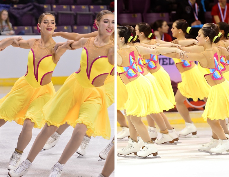 Synchronized skate dress with nude illusion