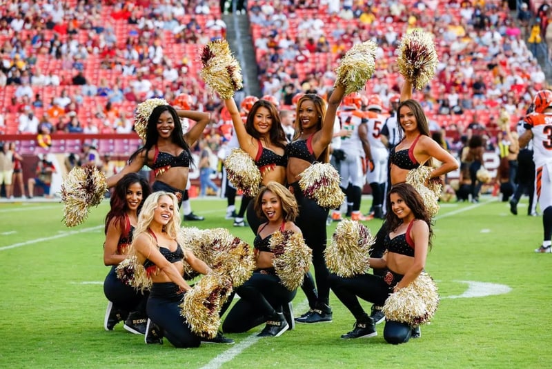 Redskins cheerleaders top and legging uniform