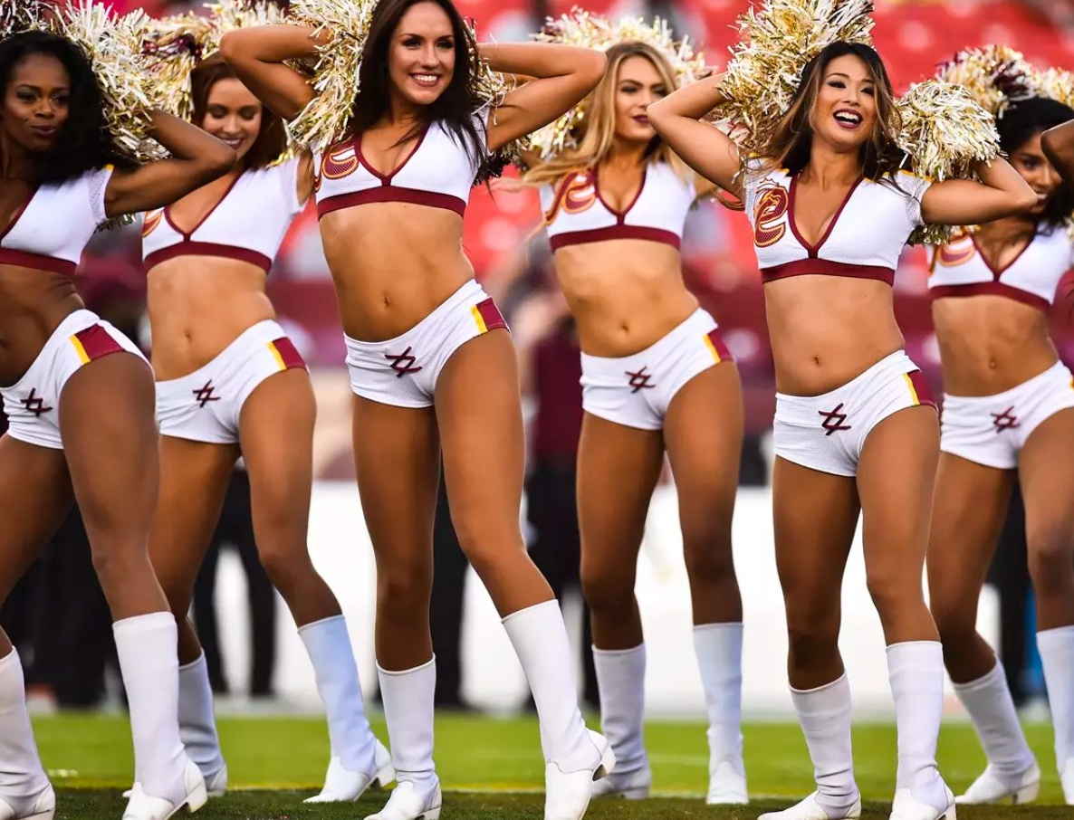 redskins cheerleaders sporty custom uniform