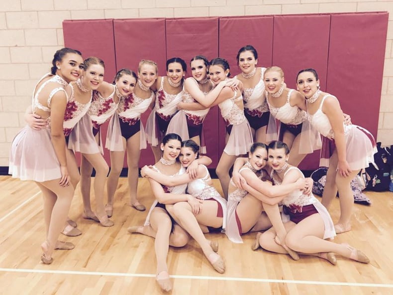 Valley City red and white Jazz Dance Costume