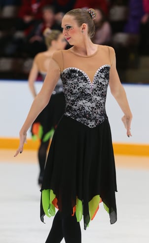 Beetlejuice themed synchronized skate dress