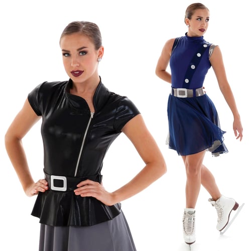 synchronized skating dresses with buckles and buttons