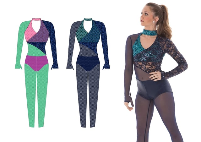 Balanced colors for flattering dance costumes