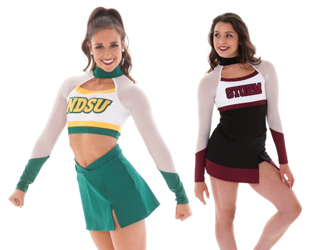 cheer and pom uniform trends: choker look
