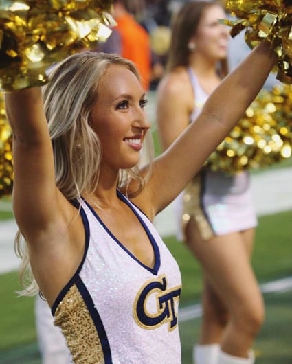 Georgia Tech Goldrush Dance Team's Custom cheer uniform