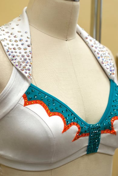 Miami Dolphins Cheerleaders new uniforms rhinestones