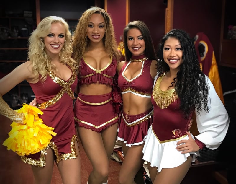 Washington Redskins Cheerleaders throwback uniforms