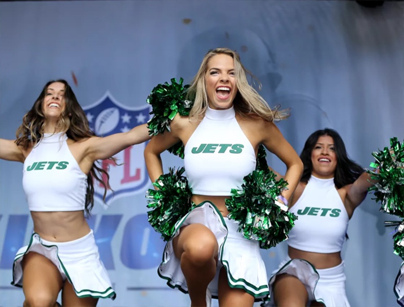 New York Jets Flight Crew throwback look