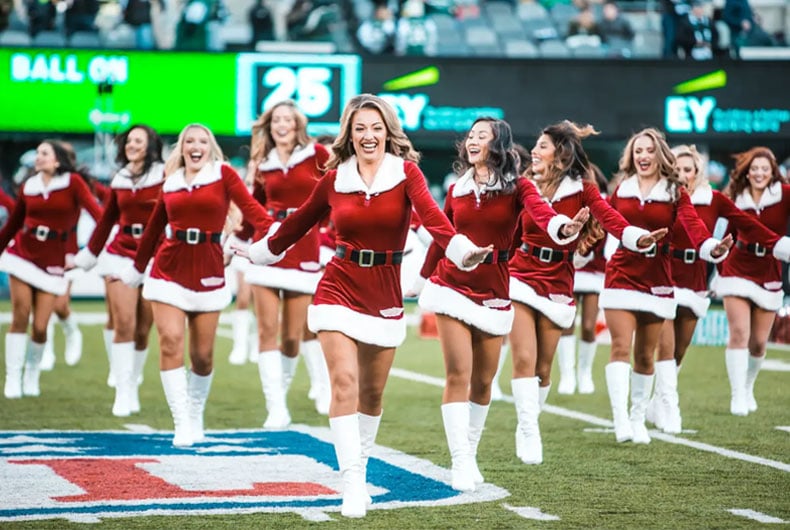 New York Jets Flight Crew holiday attire