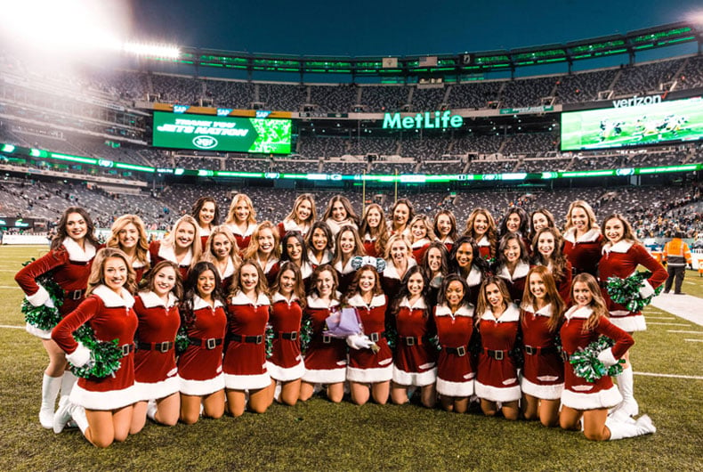 New York Jets Flight Crew holiday attire