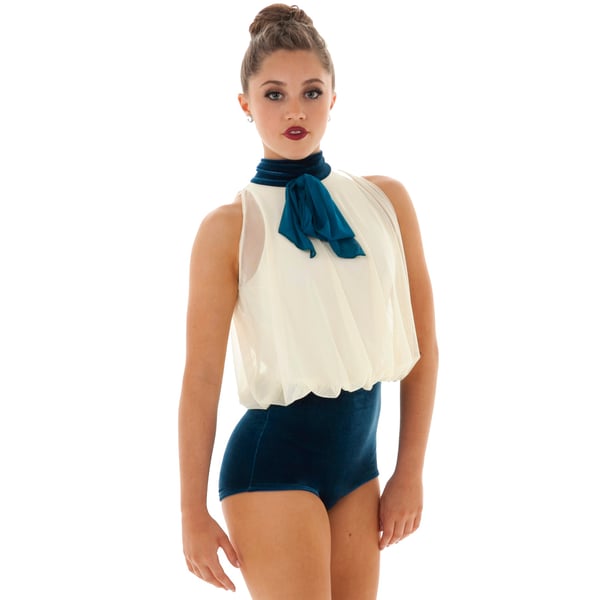 Flowy, elegant jazz dance leotard