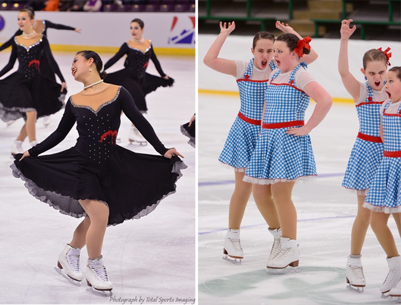 Synchronized skating dresses with accessories