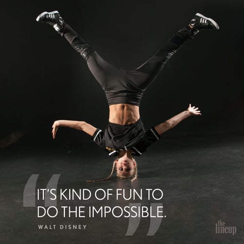 "It's kind of fun to do the impossible." - Walt Disney Motivational quote for dancers