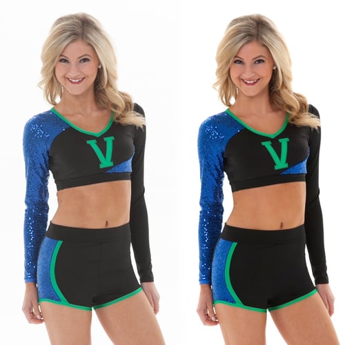 retouching a photo example for dance team photoshoots