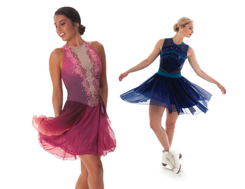 Layered skirts for synchronized skate dresses