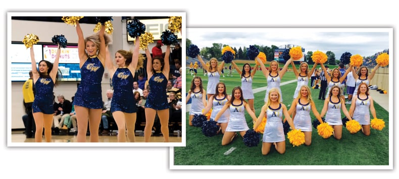 cheer and pom uniform trends: bling