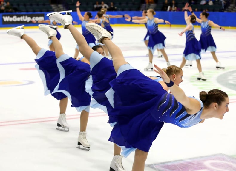 team delaware's cusom themed synchronized skating dresses