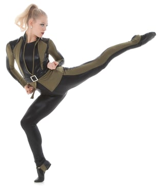High kick military themed dance costume
