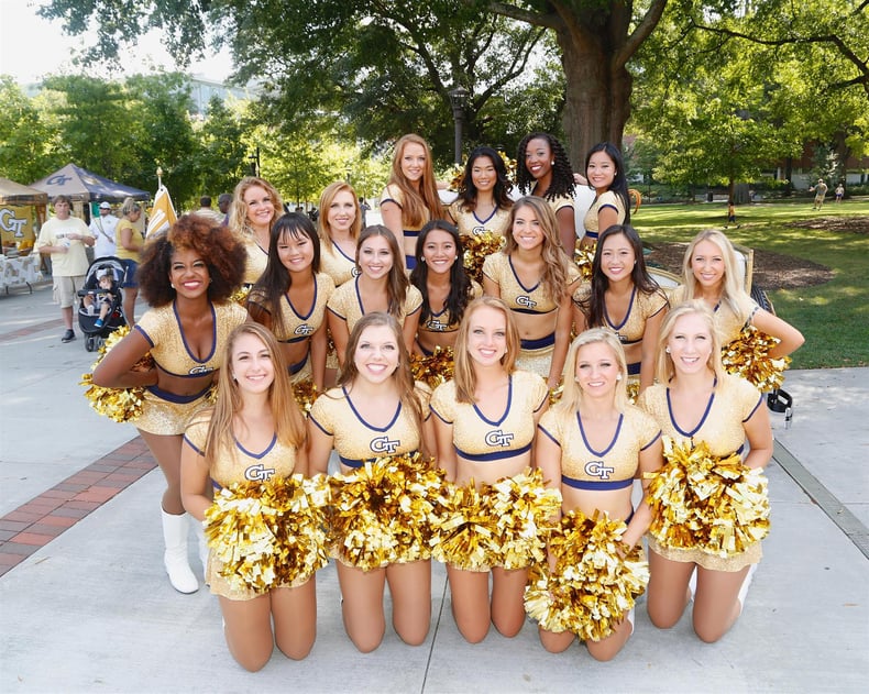 Georgia Tech Goldrush Dance Team's Custom cheer uniform