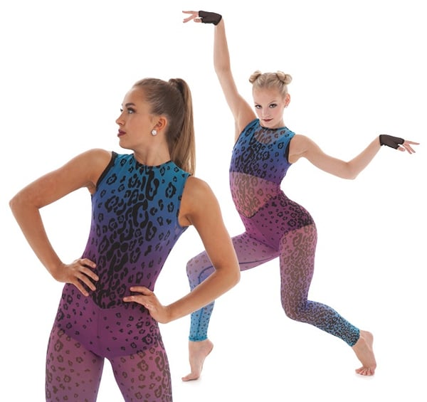 mesh animal print unitard by The Line Up