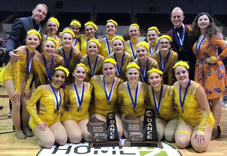 WI kick champs ashwaubenon dance team custom dance costume