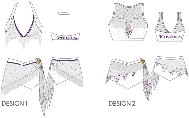 Minnesota Vikings Cheerleaders custom uniform designs