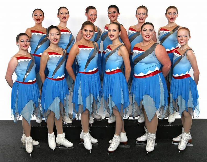 onyx synchronized skating team custom jaws themed skate dresses onyx synchronized skating team custom jaws themed skate dresses