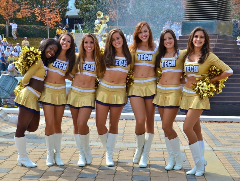 Georgia Tech Goldrush Dance Team's Custom cheer uniform