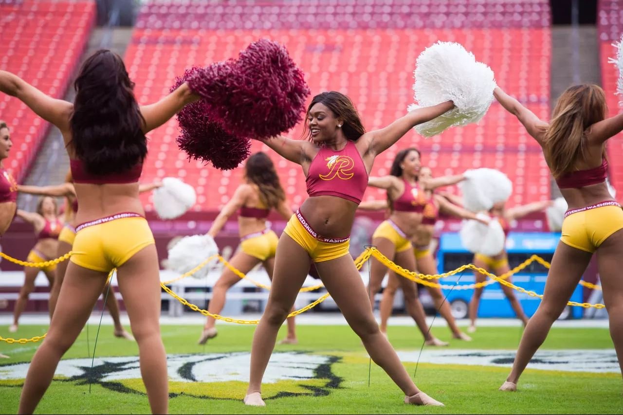 washington redskins cheerleaders practice outfit