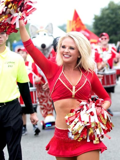 updated kansas city chiefs cheerleaders new red uniforms 