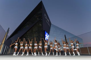 Minnesota Vikings Cheerleaders in front of US Bank Stadium