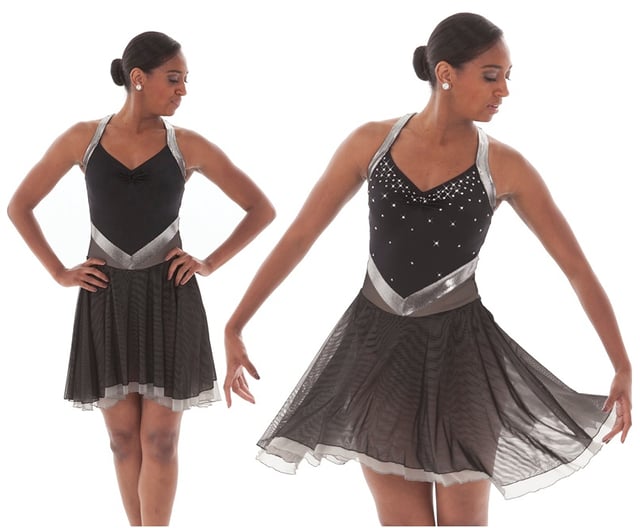 How to Rhinestone Skating Dress Before and After